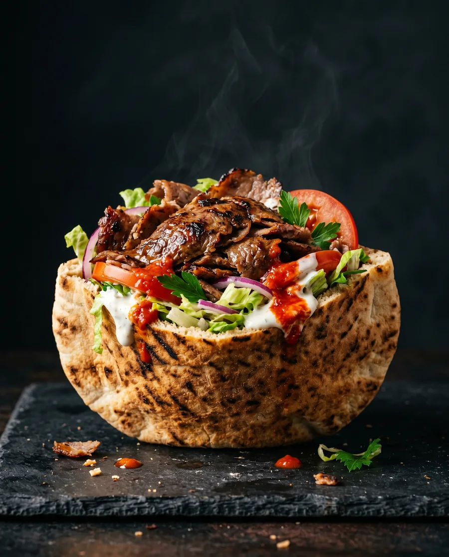 Döner Kebab im Brot